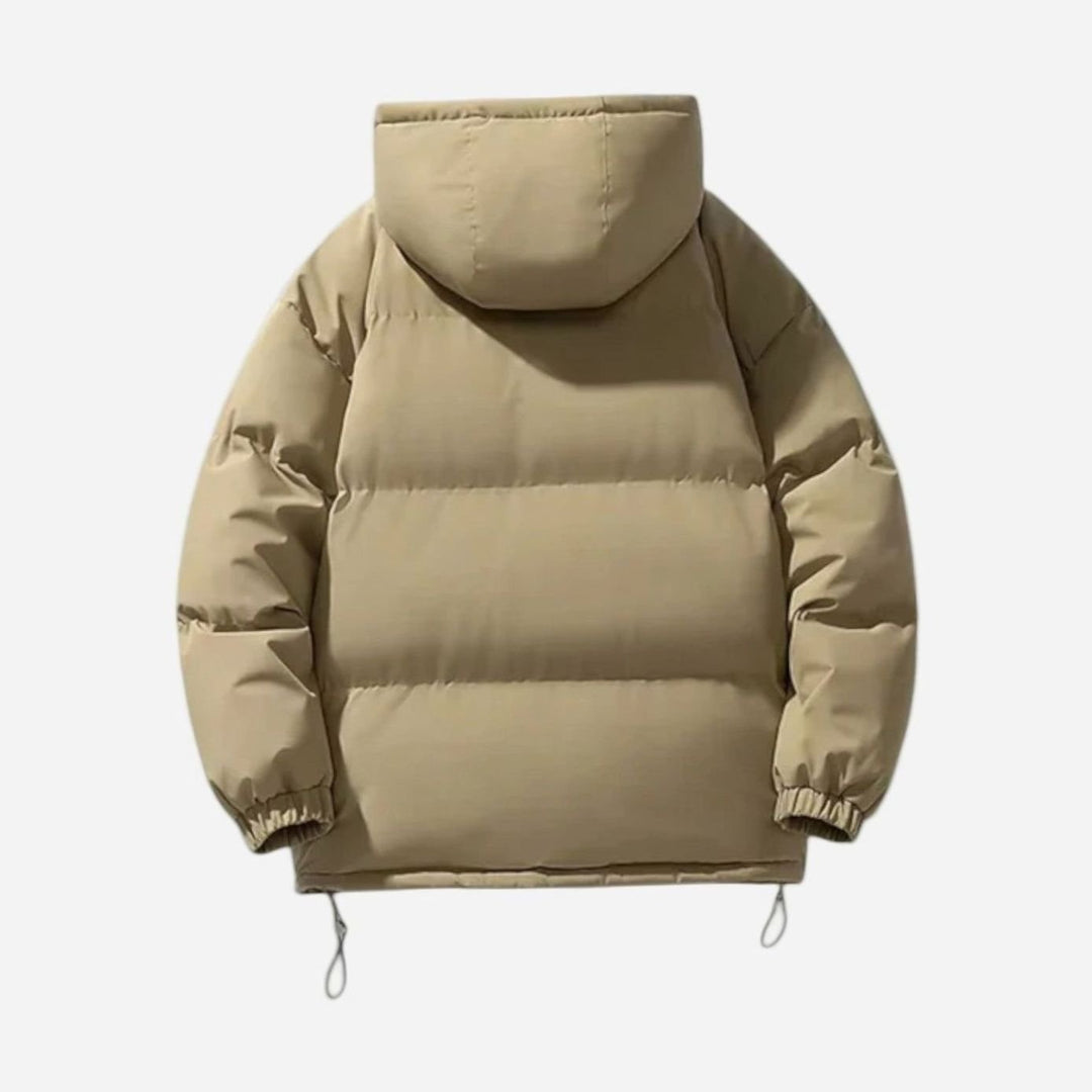 Men's Quilted Zip-Up Hooded Jacket Insulated Winter Puffer