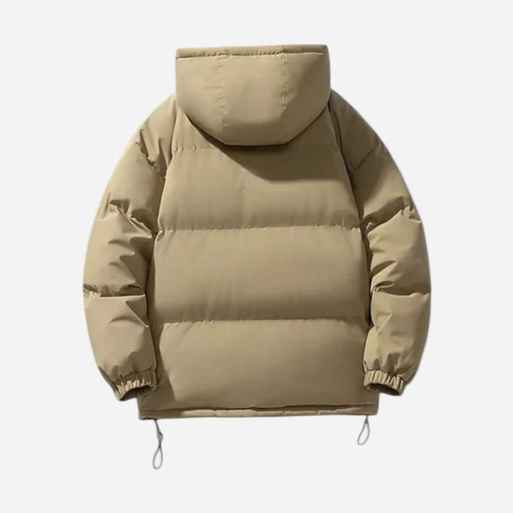 Men's Quilted Zip-Up Hooded Jacket Insulated Winter Puffer