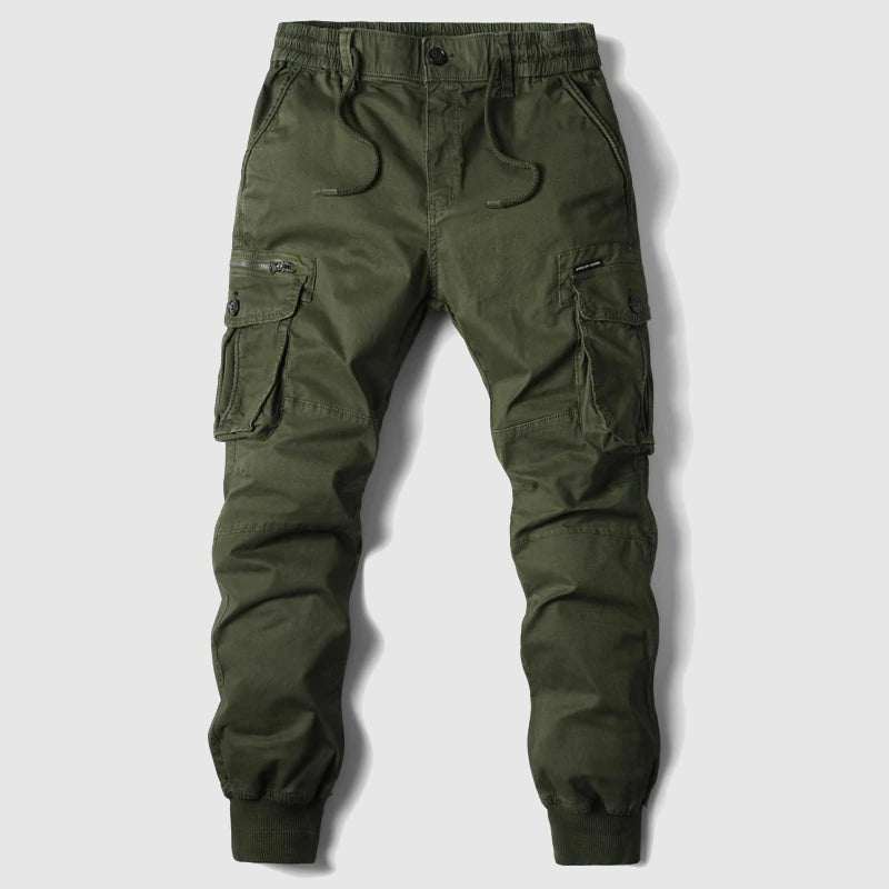 Men's Relaxed-Fit Elastic-Waist Cargo Jogger Pants - Green