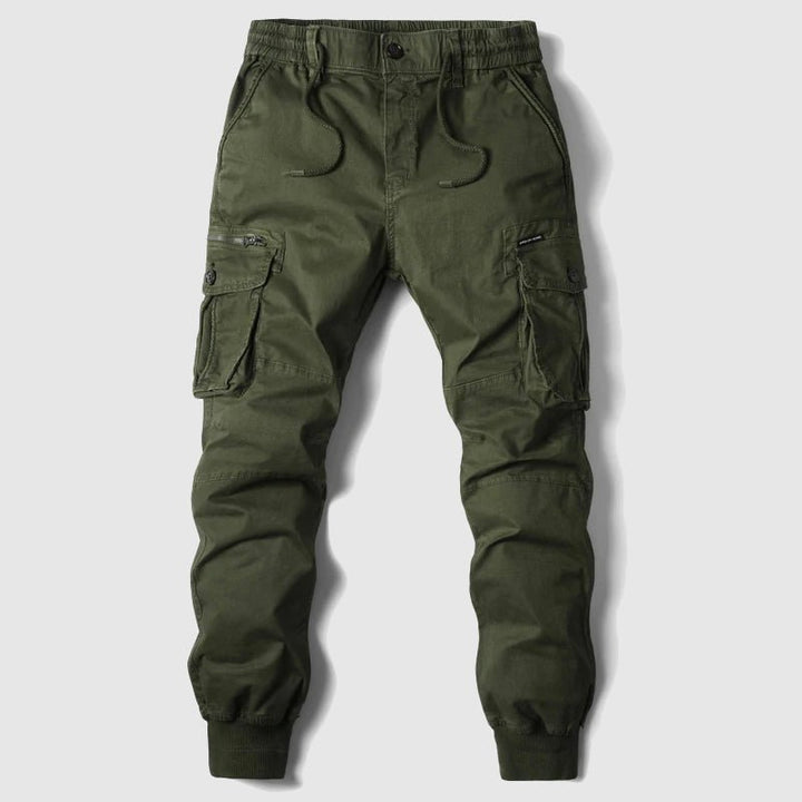 Men's Relaxed-Fit Elastic-Waist Cargo Jogger Pants - Green
