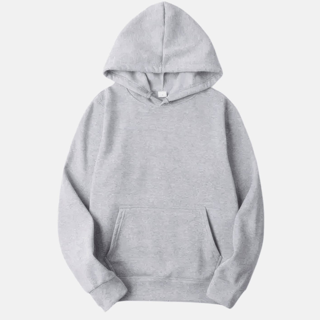 Men's Relaxed-Fit Solid Long Sleeve Hoodie Sweatshirt - Gray