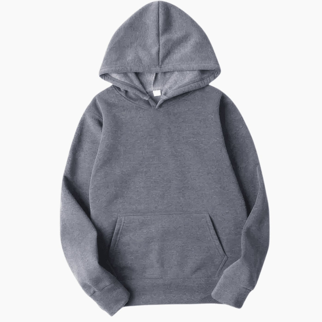 Men's Relaxed-Fit Solid Long Sleeve Hoodie Sweatshirt - Grey