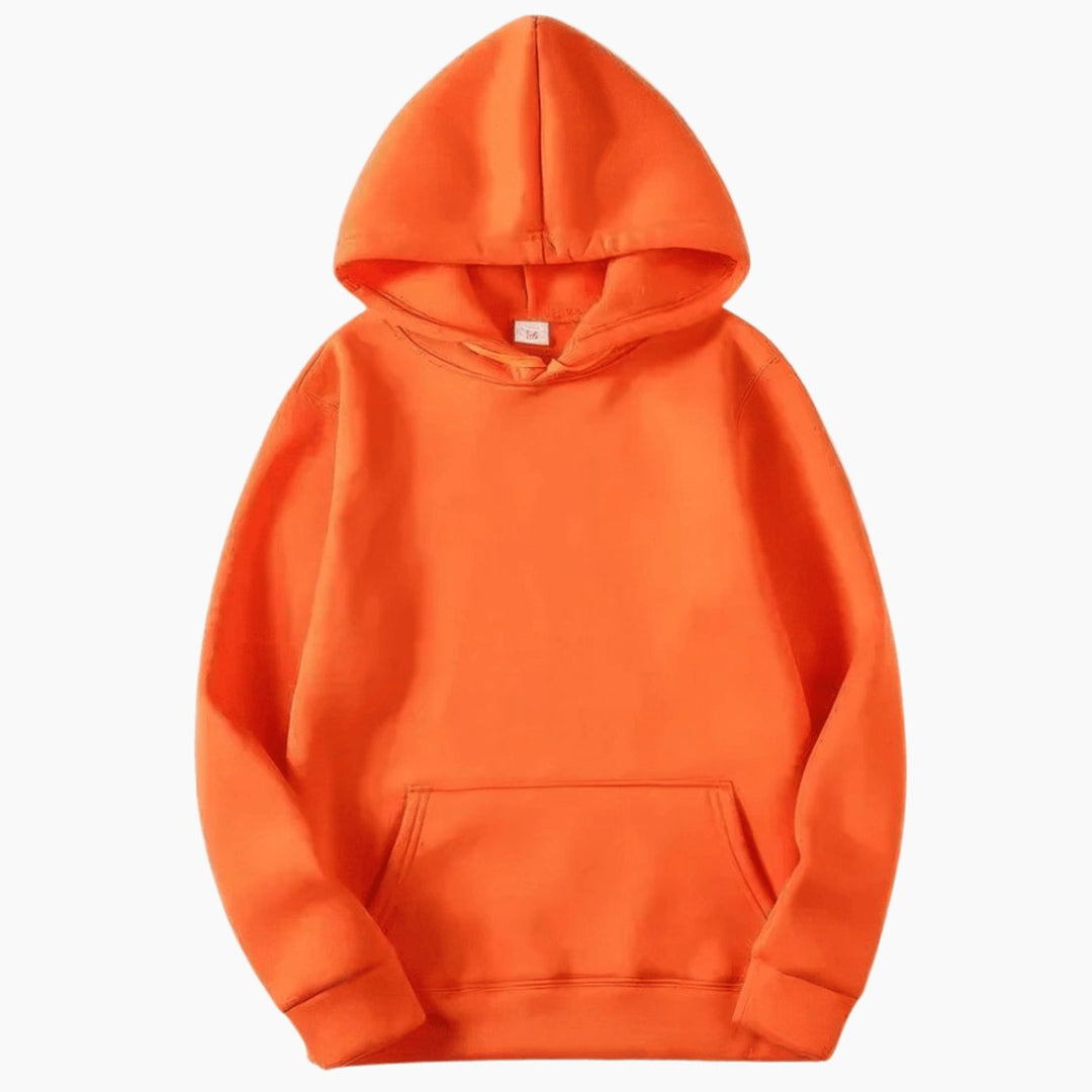 Men's Relaxed-Fit Solid Long Sleeve Hoodie Sweatshirt - Orange
