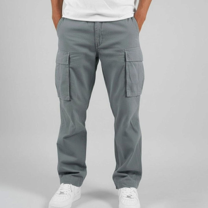 Men's Relaxed Fit Streetwear Cargo Pants Multi-Pocket - Grey