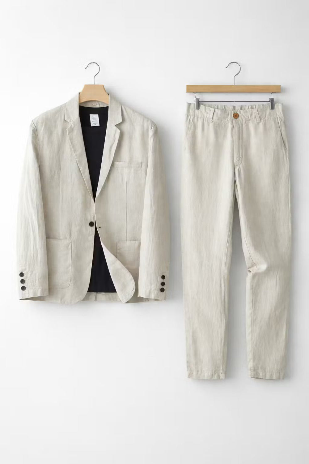 Men's Relaxed-Fit Two-Piece Linen Blazer Suit Set