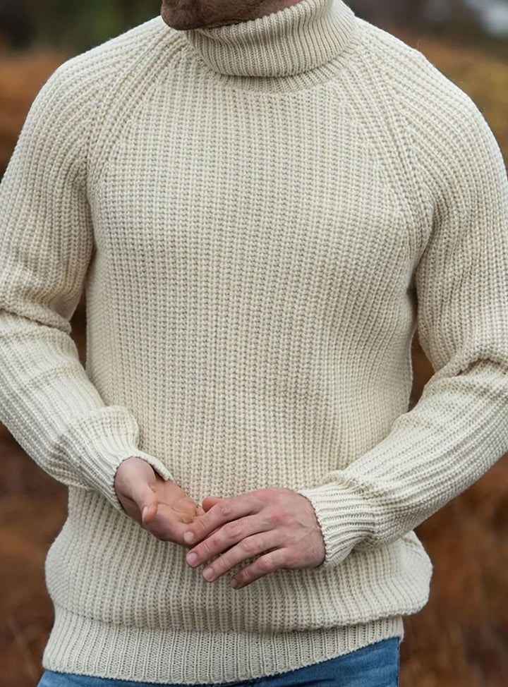 Men's Ribbed Knit Turtleneck Sweater