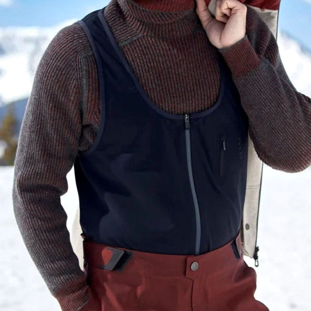 Men's Ribbed Knit Turtleneck Sweater Long Sleeve Winter Pullover - Brown
