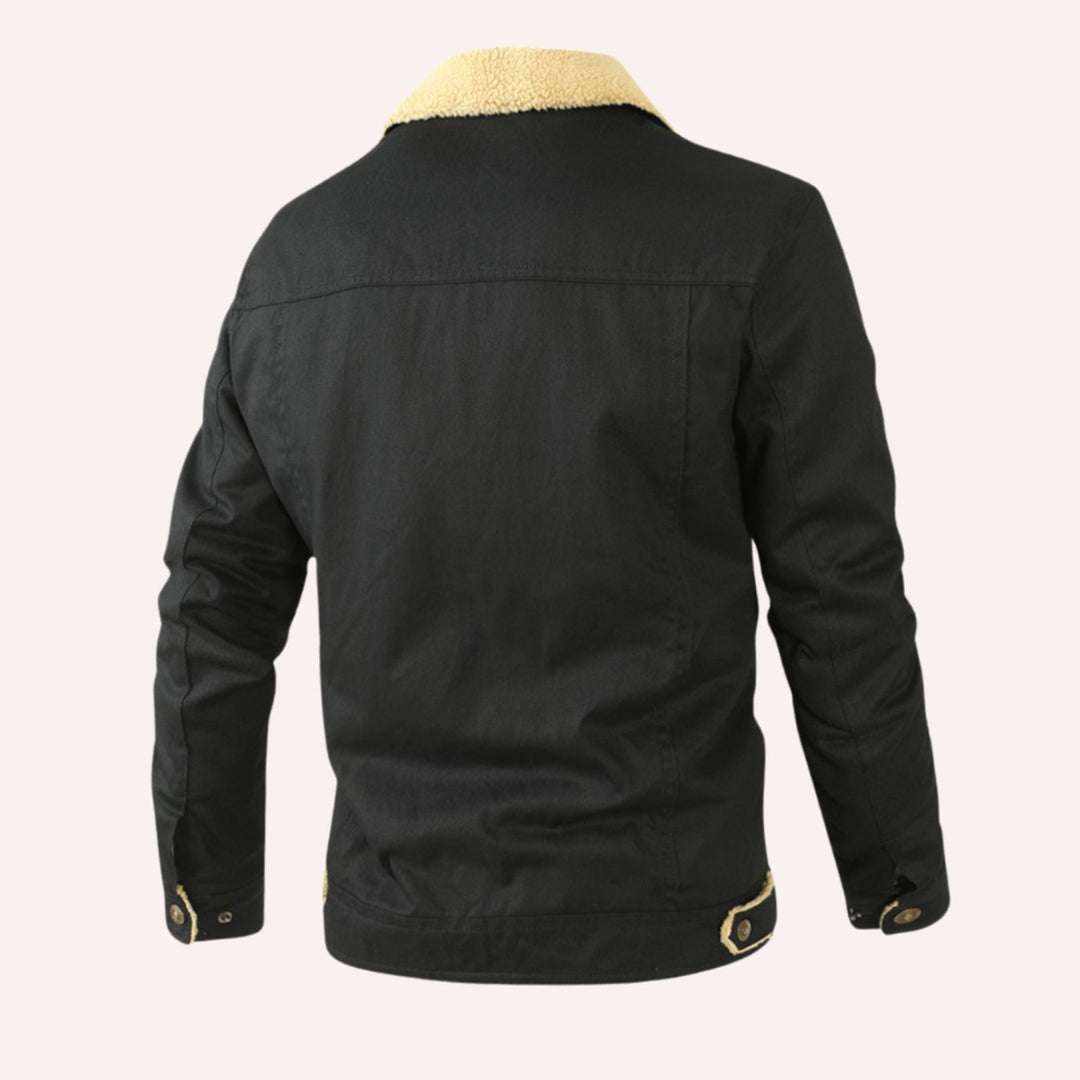 Men's Sherpa-Lined Fleece Collar Winter Jacket