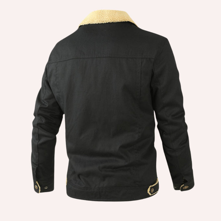 Men's Sherpa-Lined Fleece Collar Winter Jacket