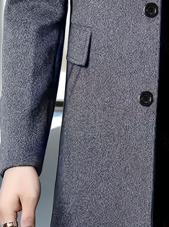Men's Single-Breasted Wool Overcoat Relaxed-Fit Topcoat