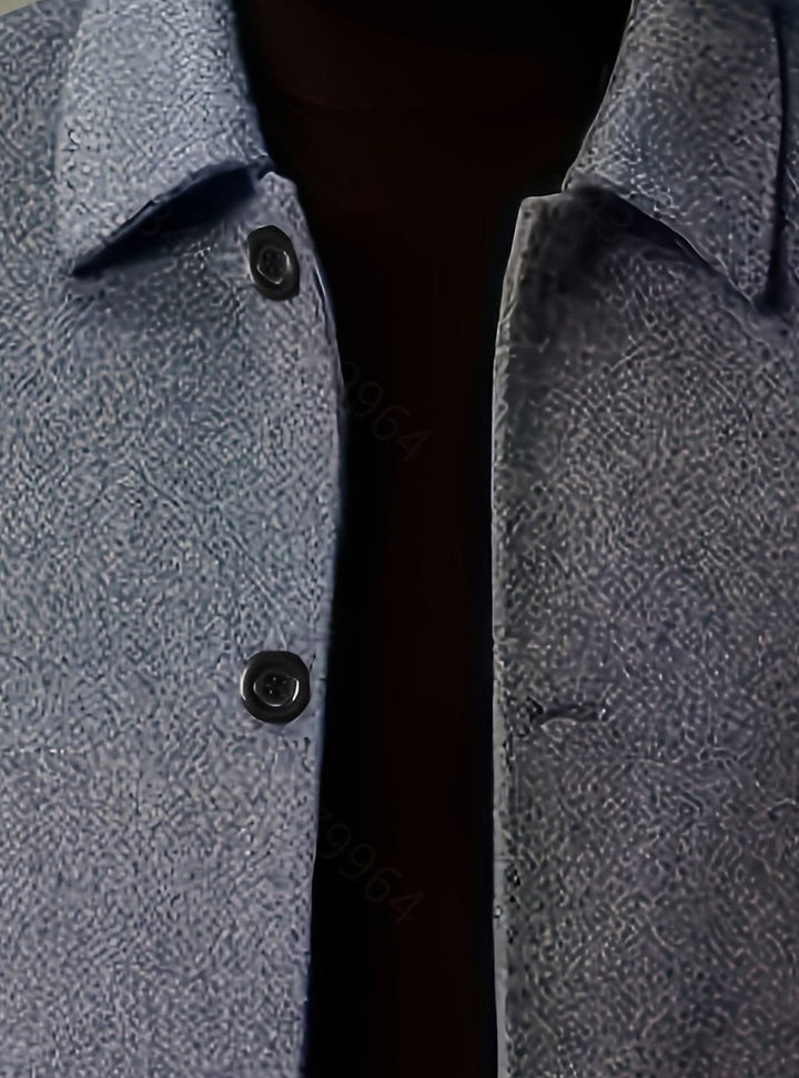 Men's Single-Breasted Wool Overcoat Relaxed-Fit Topcoat
