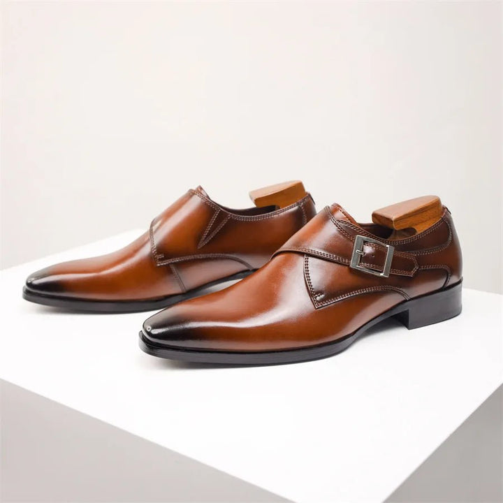 Men's Single Monk Strap Buckle Dress Shoes