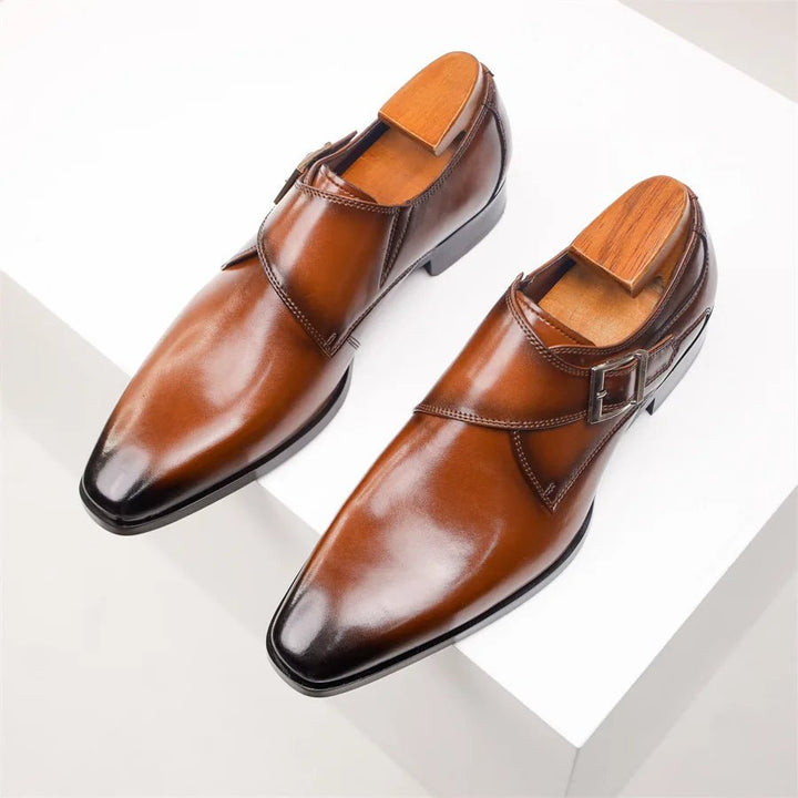 Men's Single Monk Strap Buckle Dress Shoes