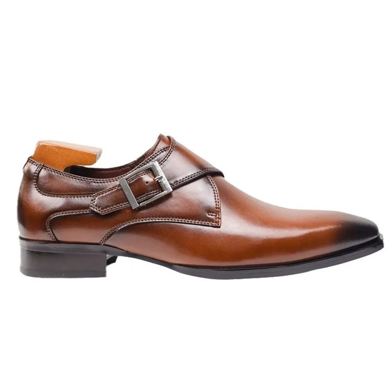 Men's Single Monk Strap Buckle Dress Shoes
