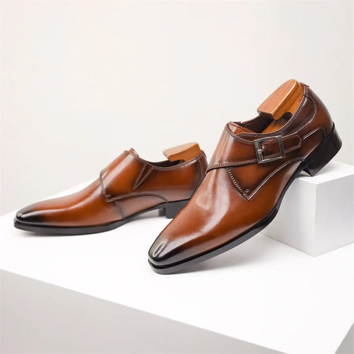 Men's Single Monk Strap Buckle Dress Shoes