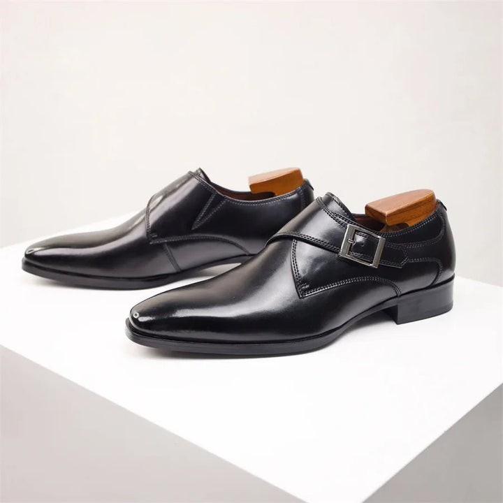 Men's Single Monk Strap Buckle Dress Shoes