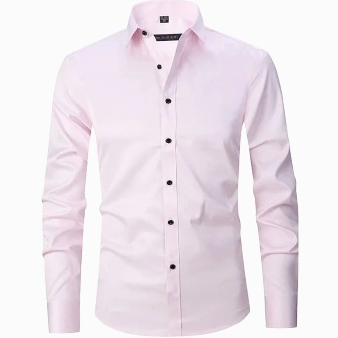 Men's Slim-Fit Long-Sleeve Button-Down Shirt - Pink