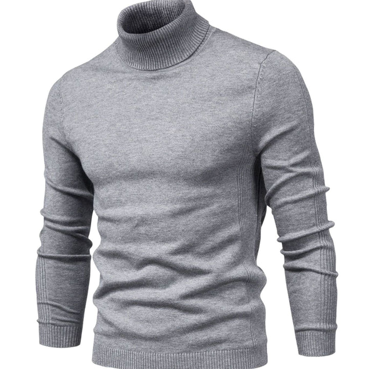 Men's Slim-Fit Turtleneck Casual Knit Sweater - Grey