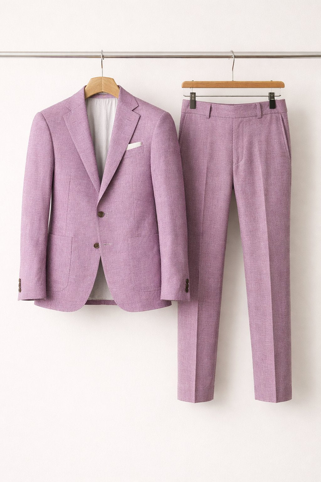 Men's Slim-Fit Two-Piece Blazer Suit Set - Purple