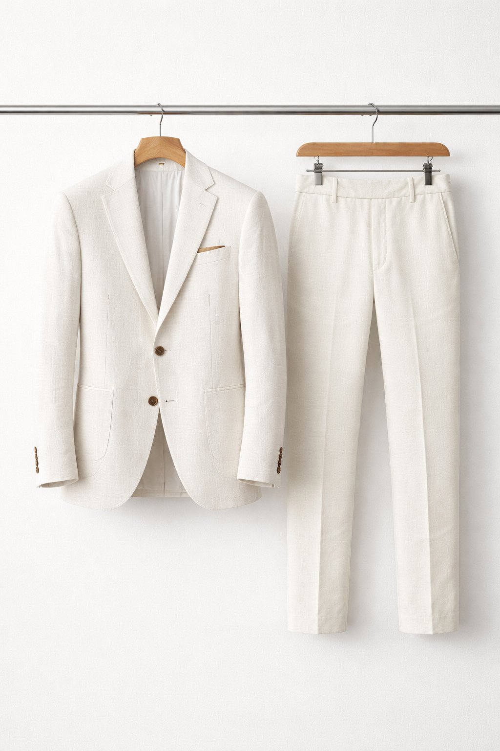 Men's Slim-Fit Two-Piece Blazer Suit Set - White