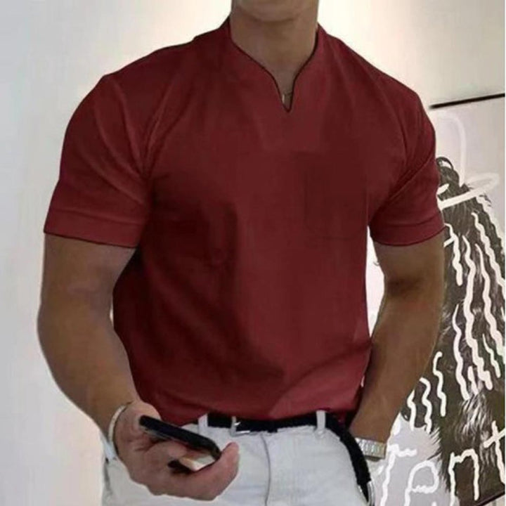Men's Slim-Fit V-Neck Short-Sleeve Polo Shirt