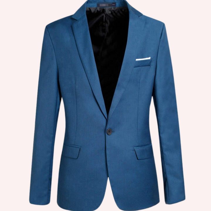 Men's Slim Modern Fit Blazer Single-Button Notch Lapel Sport Coat - Blue