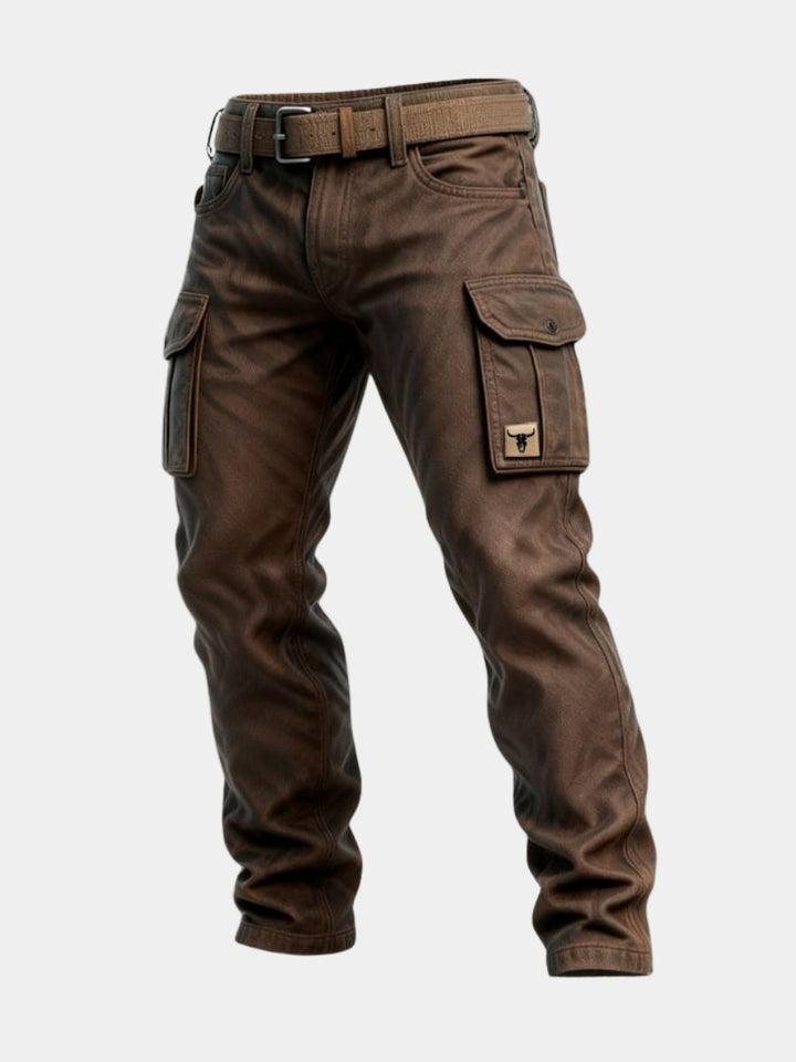 Men's Slim Tapered Cargo Pants Bull-Patch Side Pockets