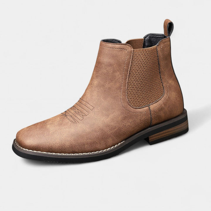Men's Slip-On Chelsea Boots Western-Stitch Elastic Panel