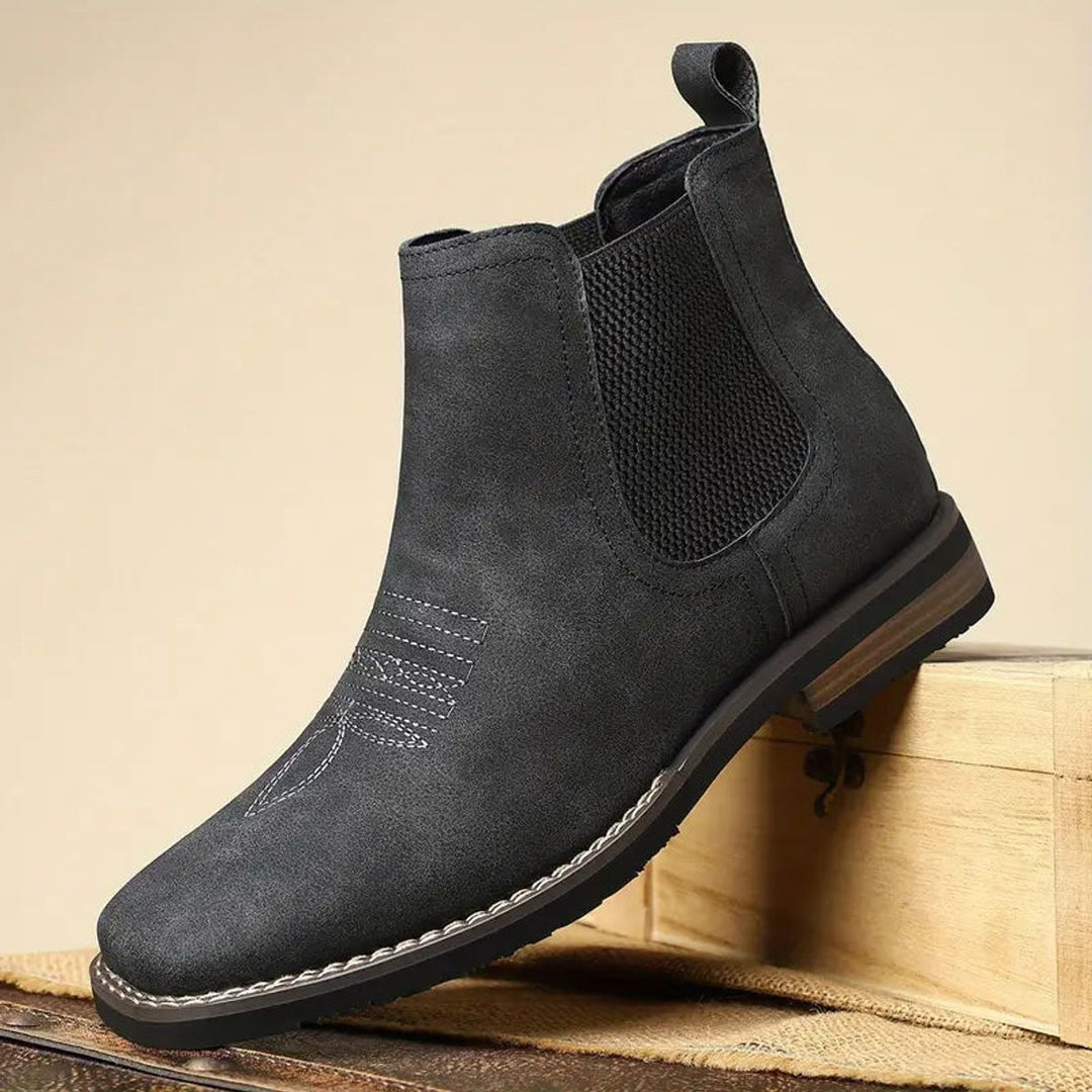 Men's Slip-On Chelsea Boots Western-Stitch Elastic Panel