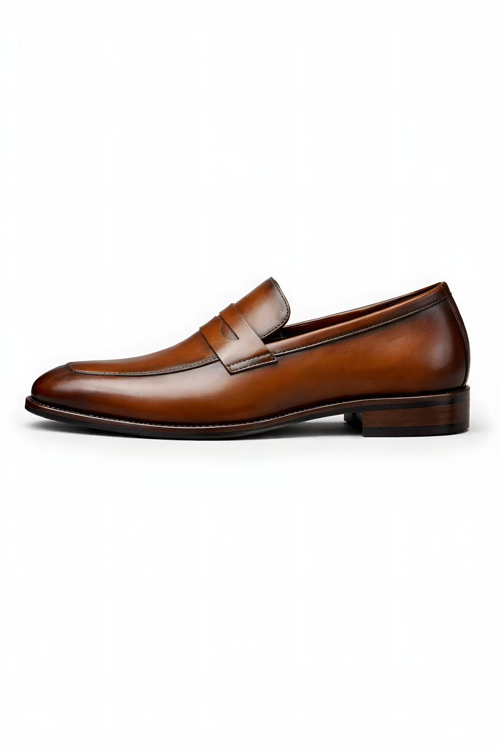 Men's Slip-On Penny Strap Dress Loafers - Brown