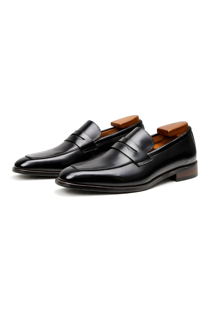 Men's Slip-On Penny Strap Dress Loafers - Black