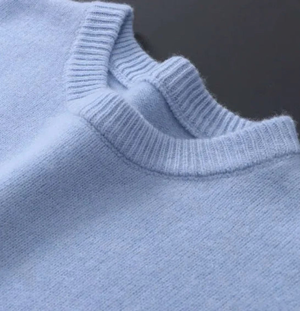 Men's Soft Mohair Crewneck Pullover Mens Knit Sweater