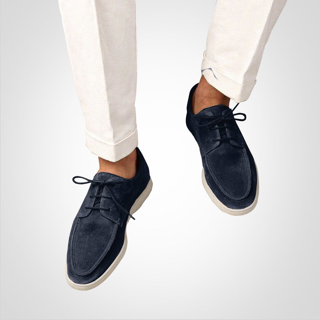 Men's Suede Lace-Up Hybrid Boat Derby Loafers