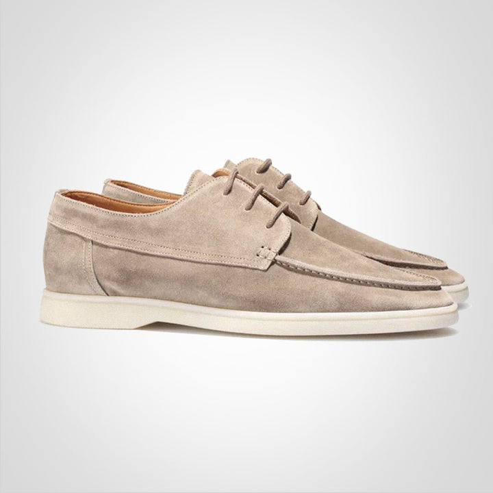 Men's Suede Lace-Up Hybrid Boat Derby Loafers - Beige