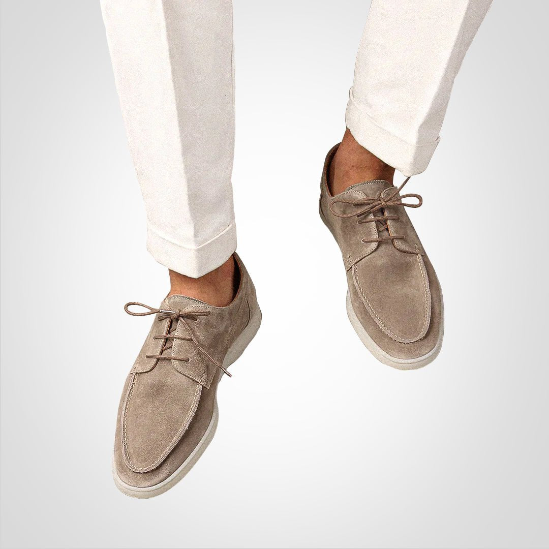Men's Suede Lace-Up Hybrid Boat Derby Loafers