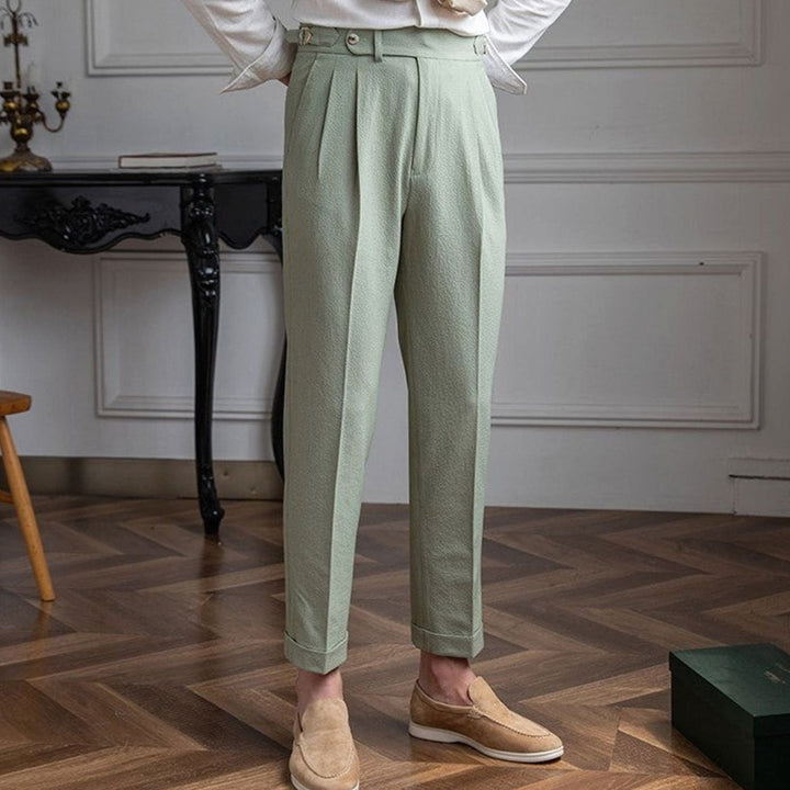 Men's Tailored High-Rise Double-Pleated Dress Pants