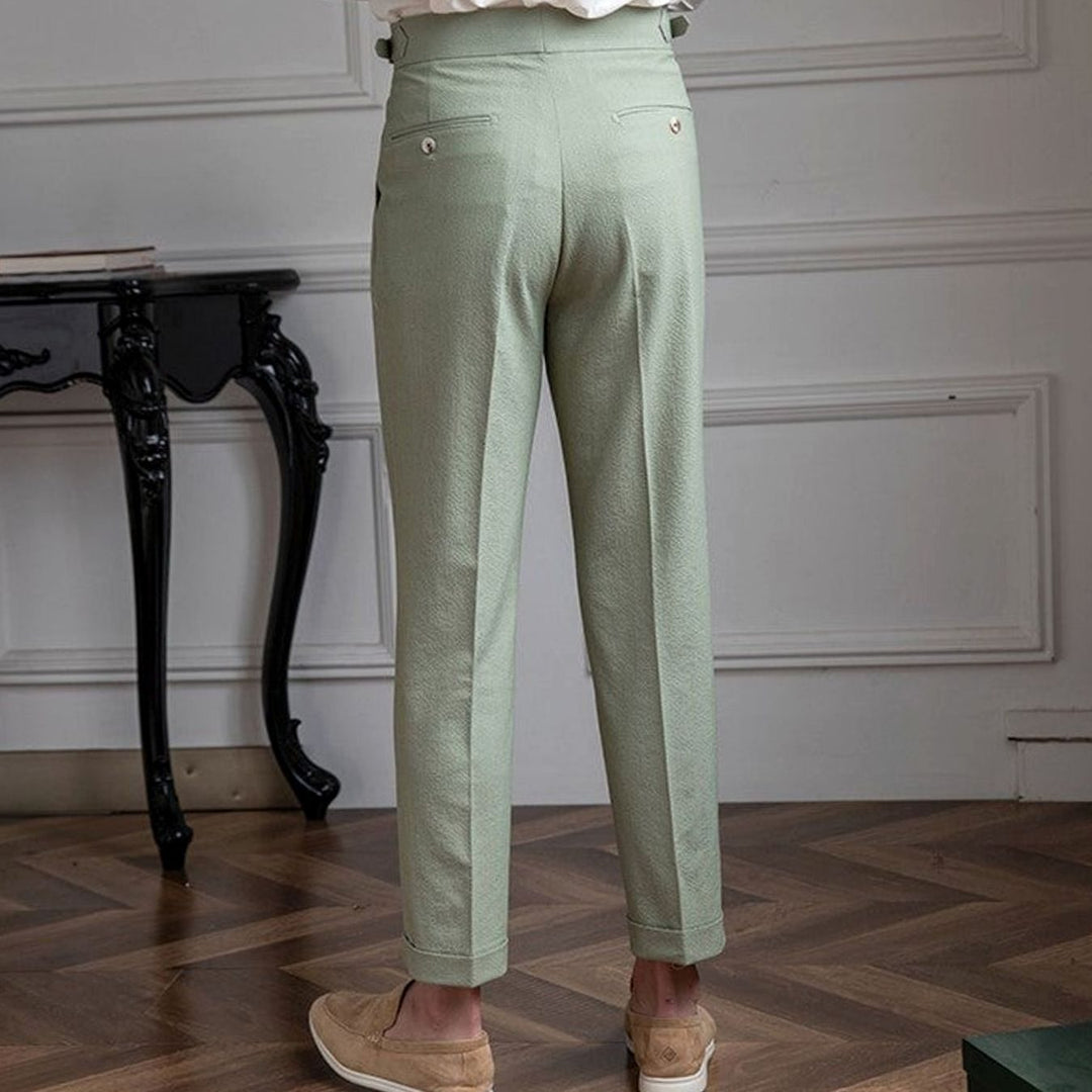 Men's Tailored High-Rise Double-Pleated Dress Pants