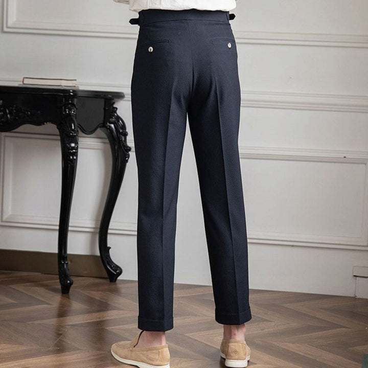 Men's Tailored High-Rise Double-Pleated Dress Pants