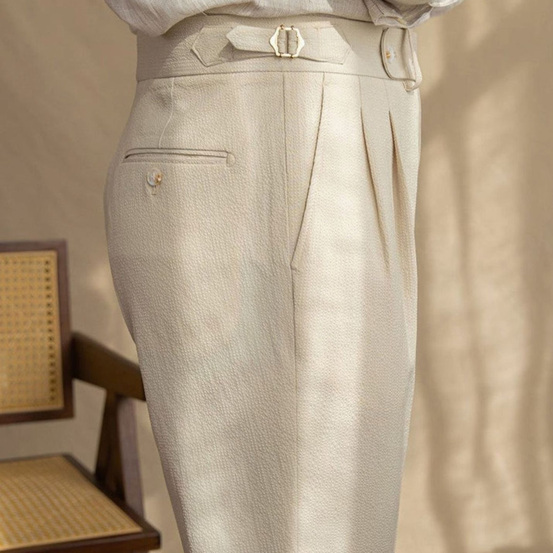 Men's Tailored High-Rise Double-Pleated Dress Pants