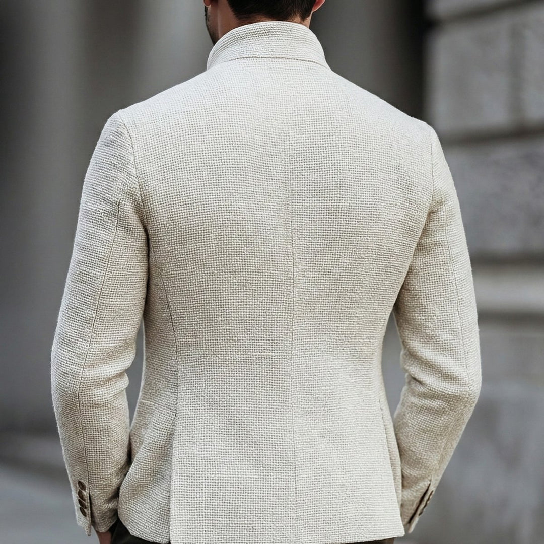 Men's Tailored Single-Breasted Stand-Collar Cardigan