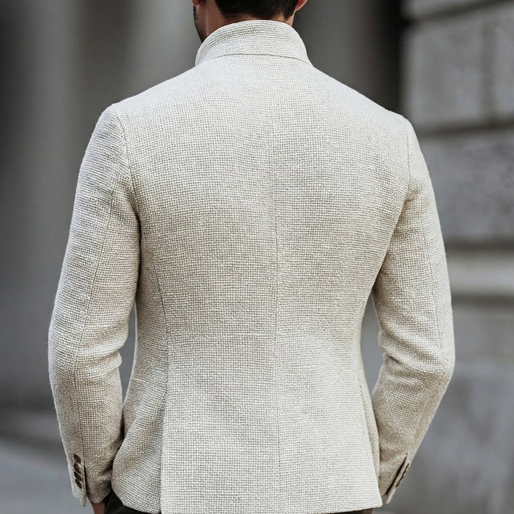 Men's Tailored Single-Breasted Stand-Collar Cardigan