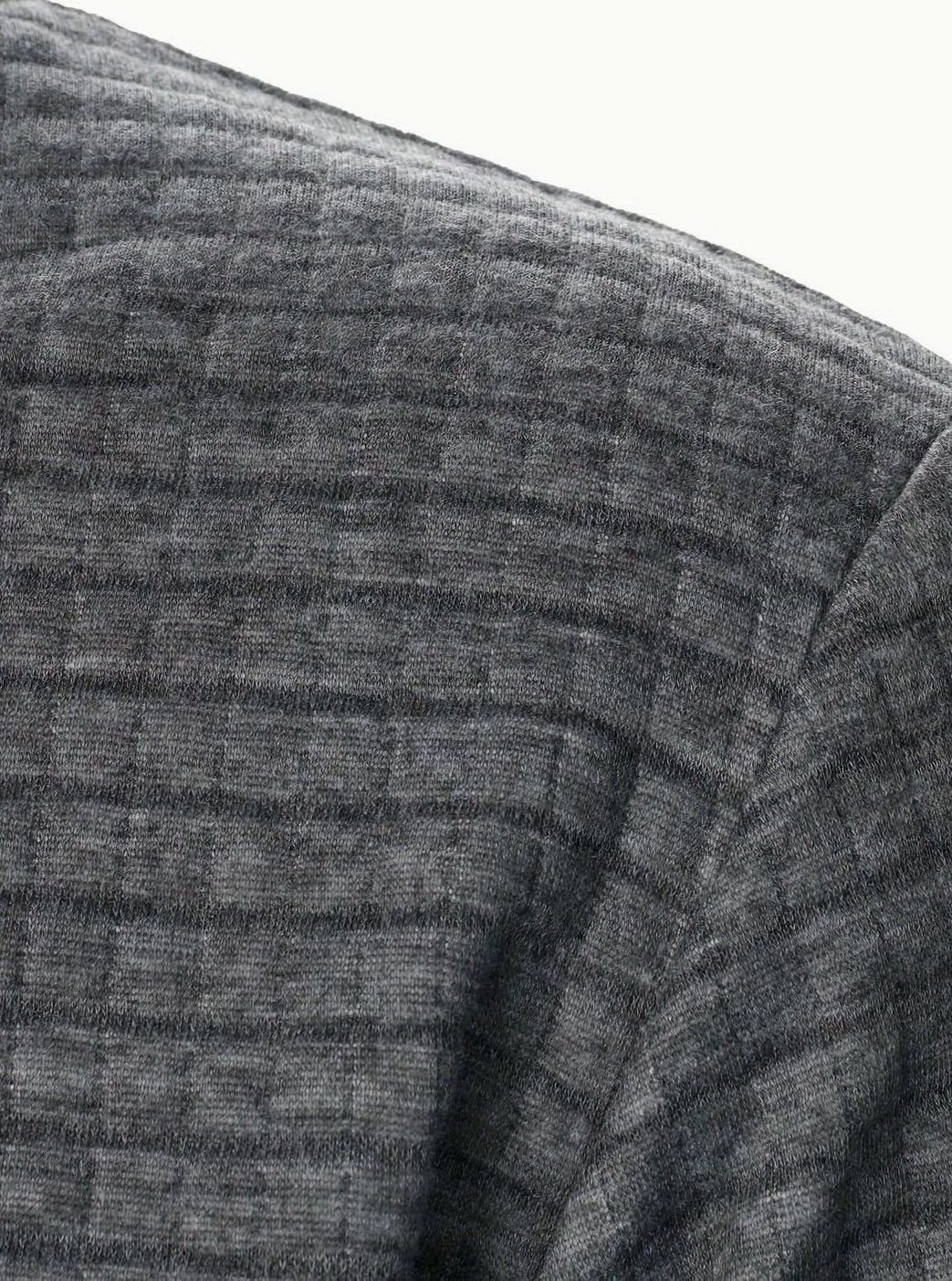 Men's Textured Zip-Up Ribbed Bomber Jacket