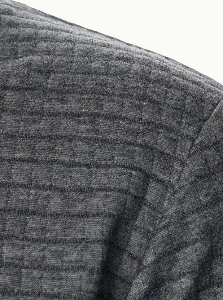 Men's Textured Zip-Up Ribbed Bomber Jacket