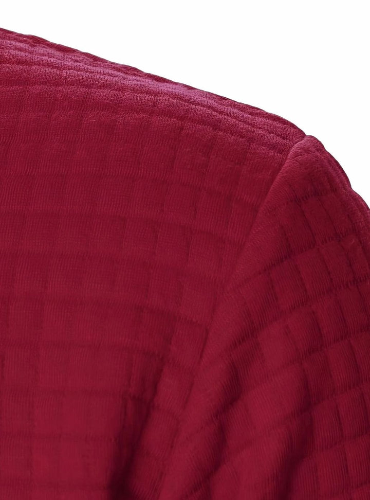 Men's Textured Zip-Up Ribbed Bomber Jacket
