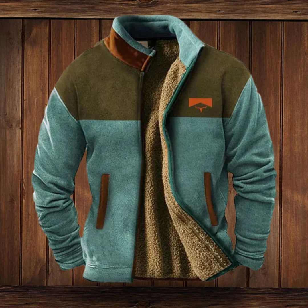 Men's Tribal Print Sherpa-Lined Full-Zip Winter Coat