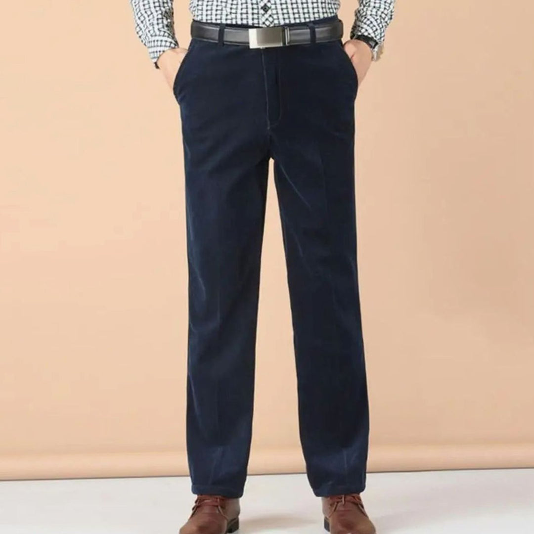 Men's Velvet Straight-Leg Tailored Dress Pants - Royal Blue