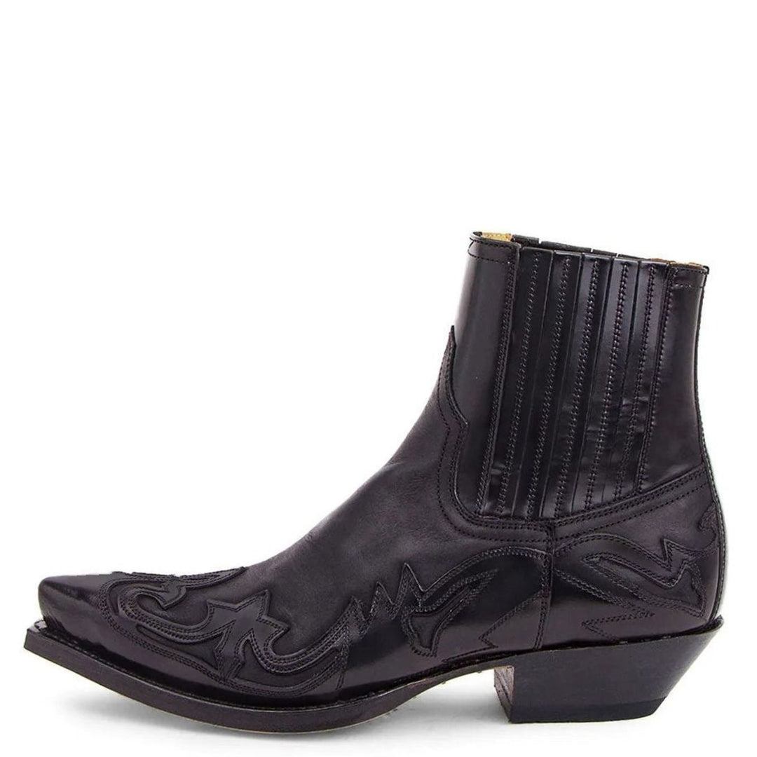 Men's Western Cowboy Style Boots Pointed-Toe Embroidered Chelsea Ankle Boot
