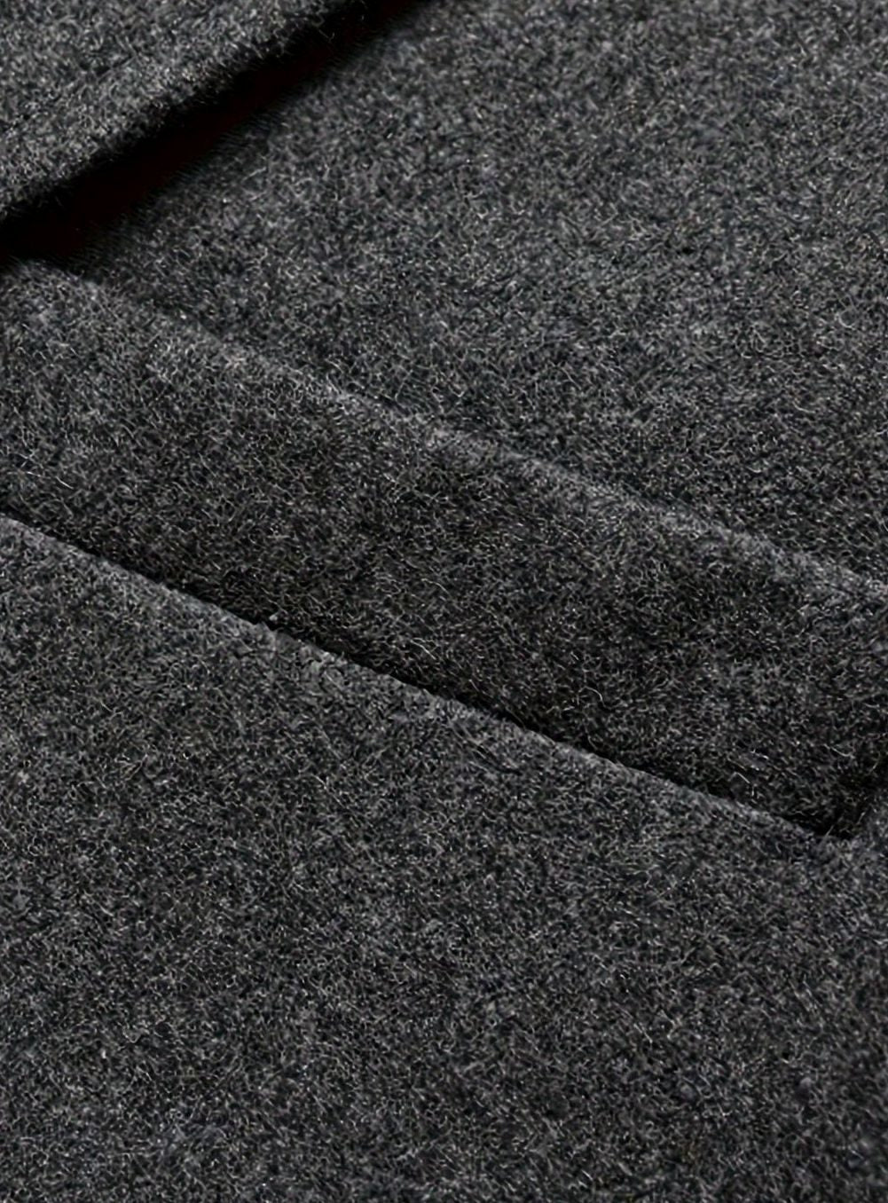 Men's Wool Coat Tailored Long Overcoat Quilted-Lined