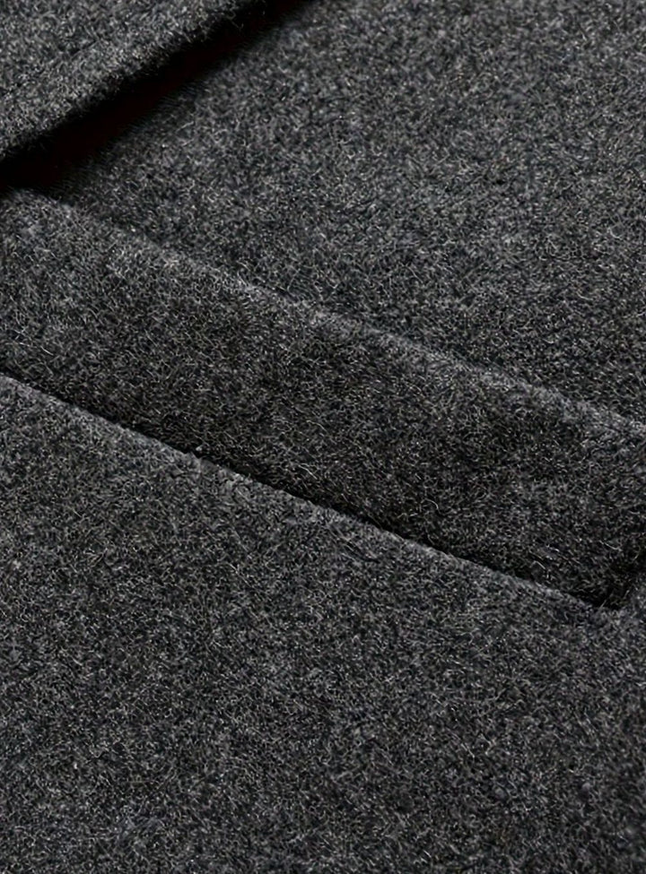 Men's Wool Coat Tailored Long Overcoat Quilted-Lined
