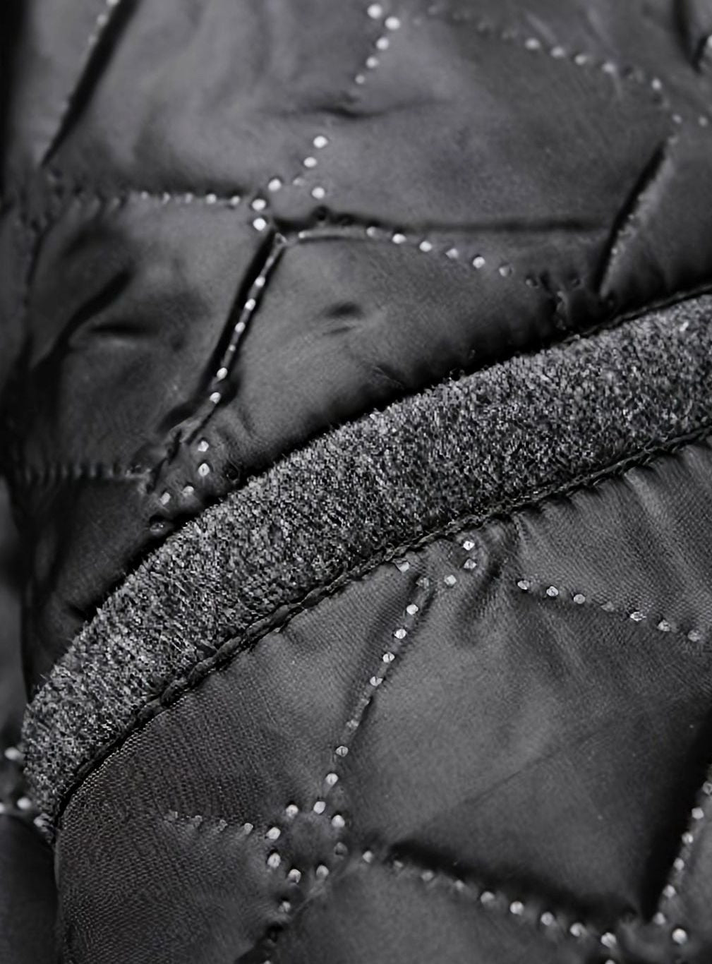 Men's Wool Coat Tailored Long Overcoat Quilted-Lined